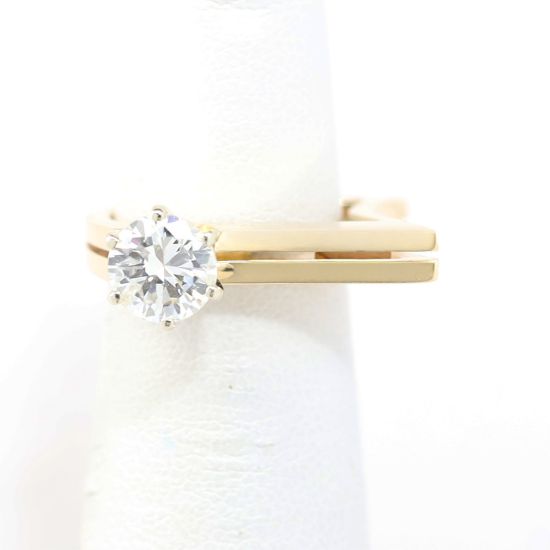 Picture of 14k Yellow Gold Diamond Square Ring