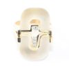 Picture of 14k Yellow Gold Diamond & Carved Oval Halo Rock Crystal Ring