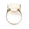 Picture of 14k Yellow Gold Diamond & Carved Oval Halo Rock Crystal Ring