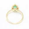 Picture of 14k Yellow Gold Pear Cut Emerald & Brilliant Diamond Halo Ring