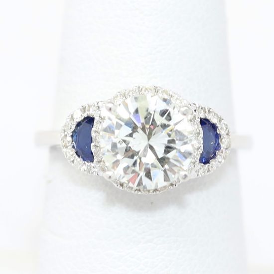Picture of 14k White Gold Diamond & Sapphire Ring