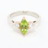 Picture of 14k Two Tone Gold Marquise Peridot & Diamond Ring