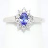 Picture of 14k White Gold Oval Tanzanite & Diamond Halo Ring