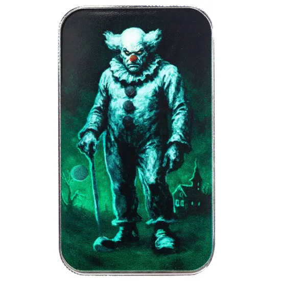 Picture of Carnival Clown 1 oz Silver Colorized Bar