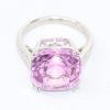 Picture of Platinum Cushion Cut Kunzite & Diamond Ring