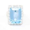 Picture of Platinum Aquamarine & Brilliant Diamond Halo Ring