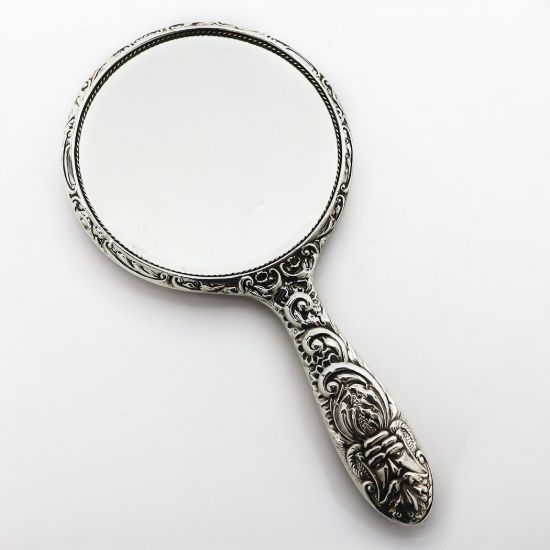Picture of Art Nouveau Sterling Silver Repousse Style Vintage Hand Mirror