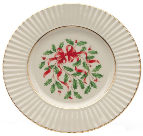 Picture of Red Bow Accent Salad Plate, Temple Shape