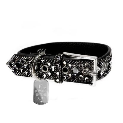 Picture of Jacqueline Kent Black Medium 'Diamonds in the Ruff' Dog Collar
