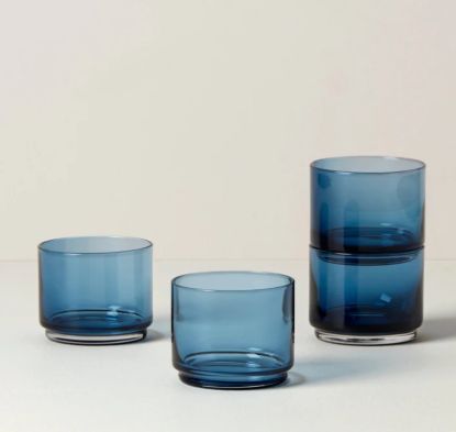 Picture of New Short Blue Glasses, Set of 4