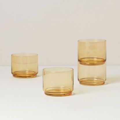 Picture of New Short Amber Glasses, Set of 4