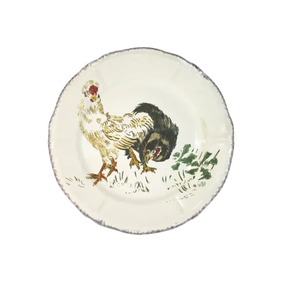 Picture of Dessert Plate 'Black & White Hens'