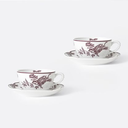 Picture of New Set of 2 Tea Cups & Saucers 4.5 oz