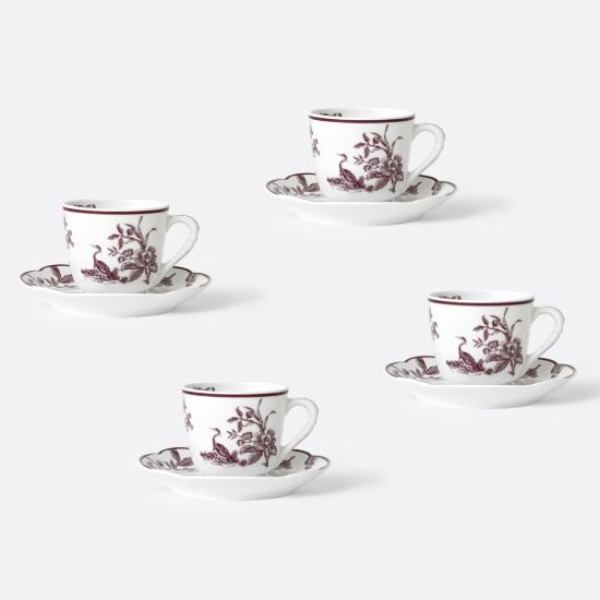 Picture of New Set of 4 Moka/Espresso Cups & Saucers 2 oz