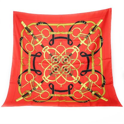 Picture of Hermes "Eperon D'Or Silk Carre 90" Scarf