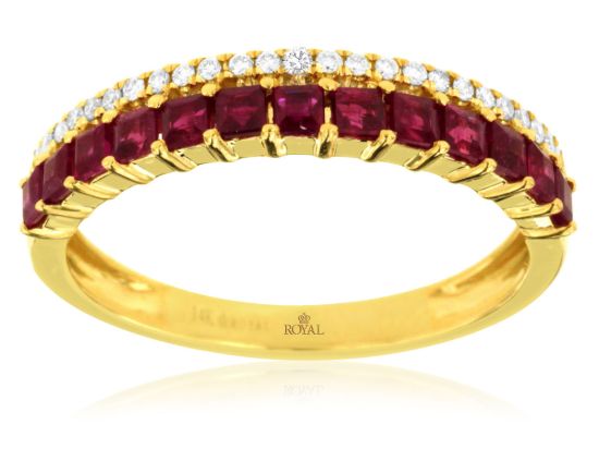 Picture of 14k Yellow Gold Ruby & Diamond Ring