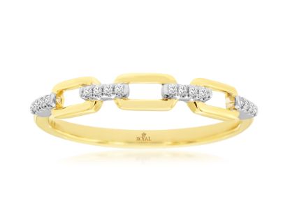 Picture of 14k Yellow Gold Diamond Chain Link Wedding Band