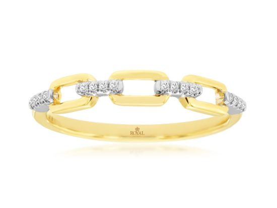 Picture of 14k Yellow Gold Diamond Chain Link Wedding Band