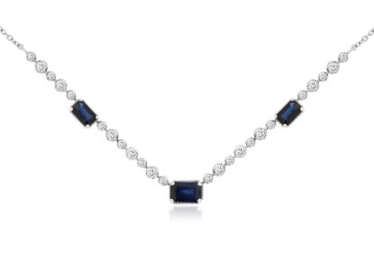 Picture of 14k White Gold Sapphire & Diamond Necklace