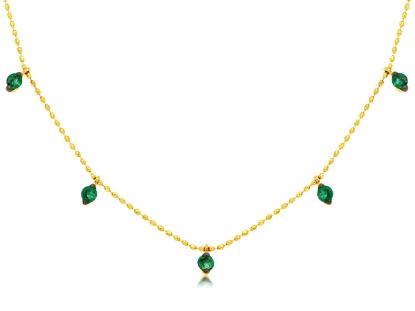 Picture of 14k Yellow Gold Emerald Stations Necklace