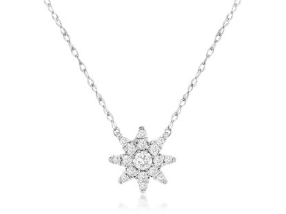 Picture of 14k White Gold Diamond Starburst Pendant