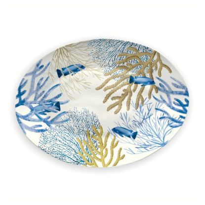 Picture of Large Oval Tray with Coral Motif