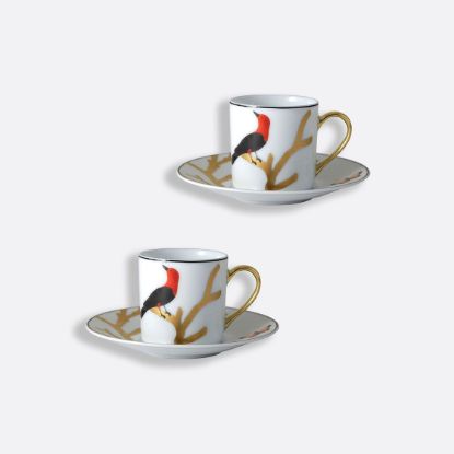 Picture of New Set of 2 Espresso Cups & Saucers 3 oz