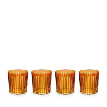 Picture of New Set of 4 Double Old Fashioned Glasses, Amber