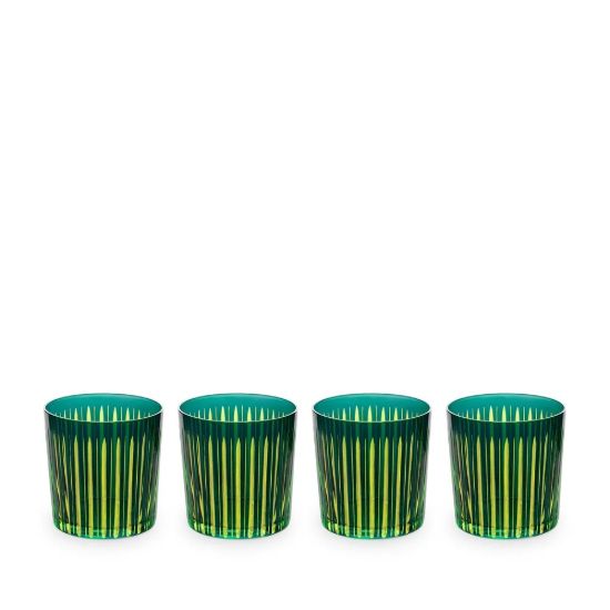 Picture of New Set of 4 Double Old Fashioned Glasses, Green