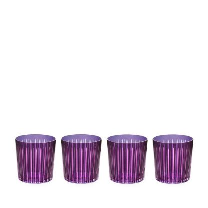 Picture of New Set of 4 Double Old Fashioned Glasses, Purple