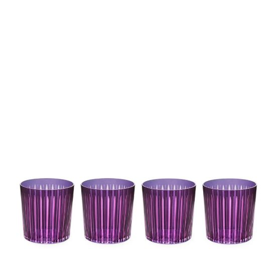 Picture of New Set of 4 Double Old Fashioned Glasses, Purple
