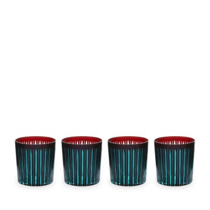 Picture of New Set of 4 Double Old Fashioned Glasses, Bordeaux