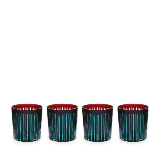 Picture of New Set of 4 Double Old Fashioned Glasses, Bordeaux