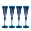 Picture of New Set of 4 Champagne Flutes, Blue
