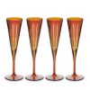 Picture of New Set of 4 Champagne Flutes, Amber