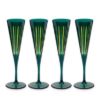 Picture of New Set of 4 Champagne Flutes, Green