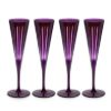 Picture of New Set of 4 Champagne Flutes, Purple
