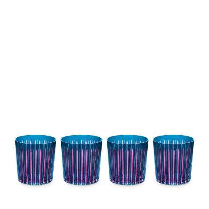 Picture of New Set of 4 Double Old Fashioned Glasses, Blue