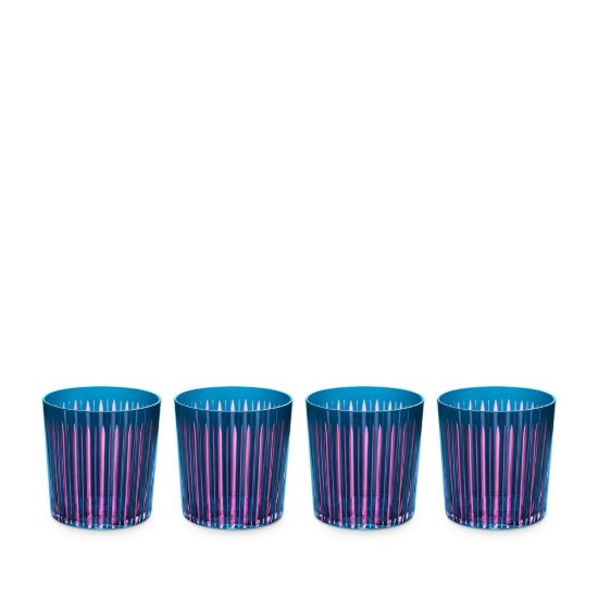 Picture of New Set of 4 Double Old Fashioned Glasses, Blue