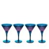 Picture of New Set of 4 Martini Glasses, Blue