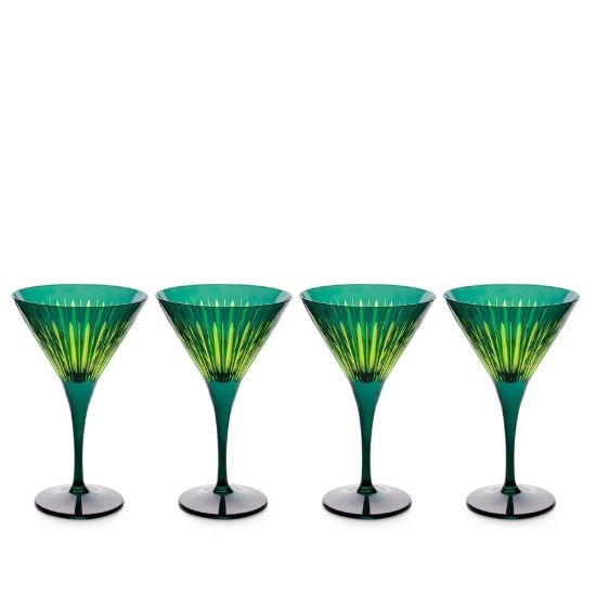 Picture of New Set of 4 Martini Glasses, Green