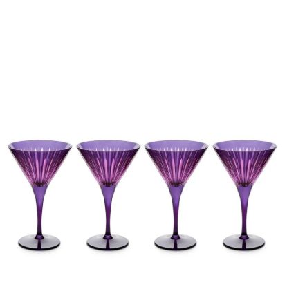 Picture of New Set of 4 Martini Glasses, Purple