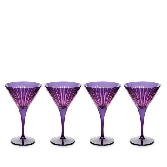 Picture of New Set of 4 Martini Glasses, Purple