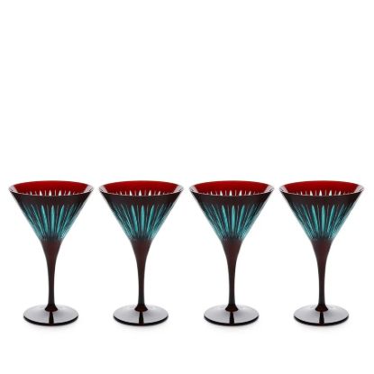 Picture of New Set of 4 Martini Glasses, Bordeaux