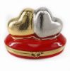 Picture of Limoges Porcelain Double Metallic Heart Trinket Box