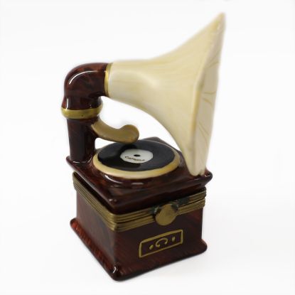 Picture of Gramophone with Metal Hand Crank Limoges Trinket Box