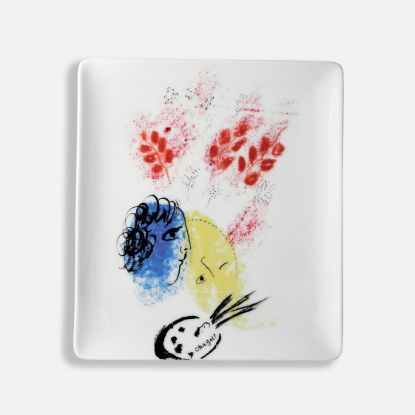 Picture of New Rectangular Tray 8 x 7", Double Visage Bleu