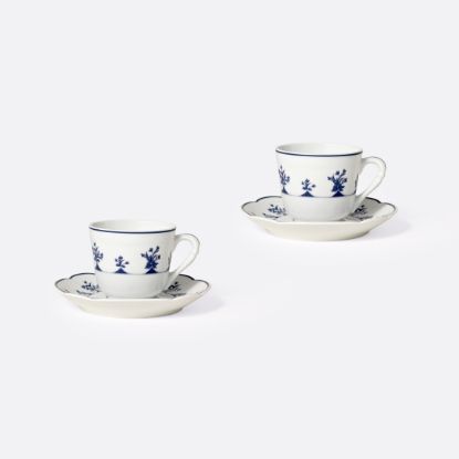 Picture of New Set of 2 Espresso / Moka Cups & Saucers 2 oz