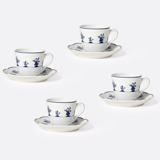 Picture of New Set of 4 Espresso / Moka Cups & Saucers 2 oz