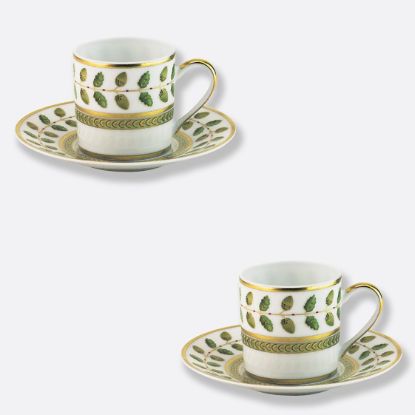 Picture of New Set of 2 Espresso Cups & Saucers 3 oz
